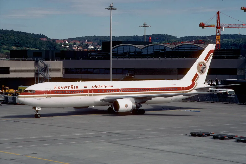 EgyptAir Boeing 767-366ER SU-GAP parked at Zurich Airport before the accident