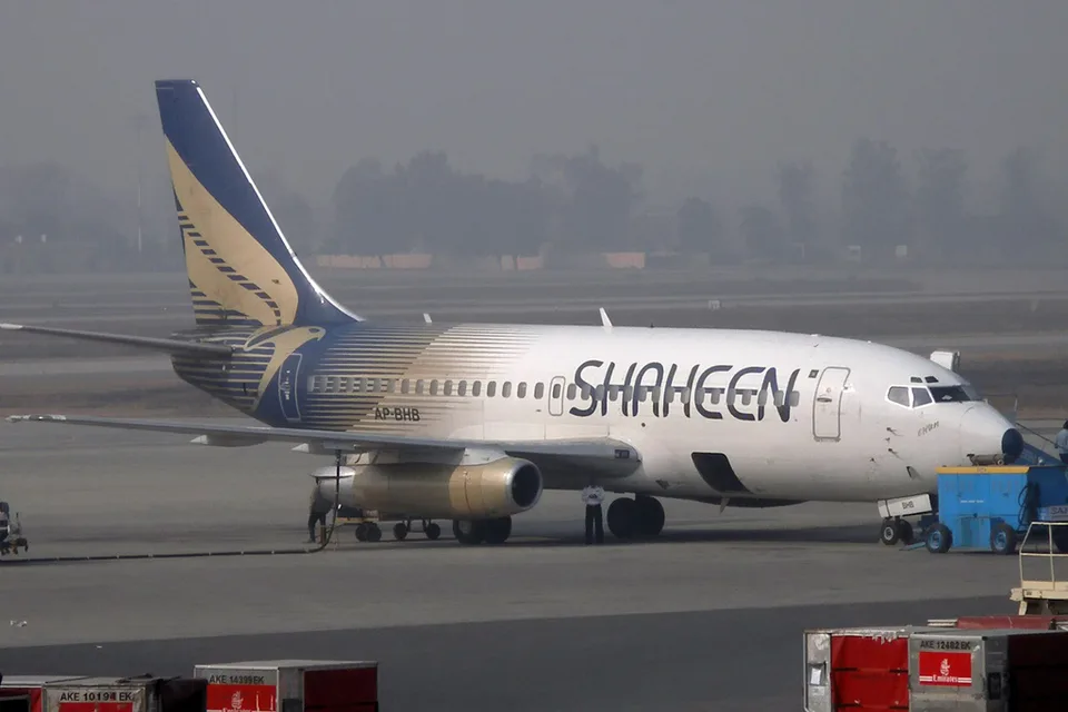Shaheen Air Boeing 737-200 AP-BHB parked at Lahore.