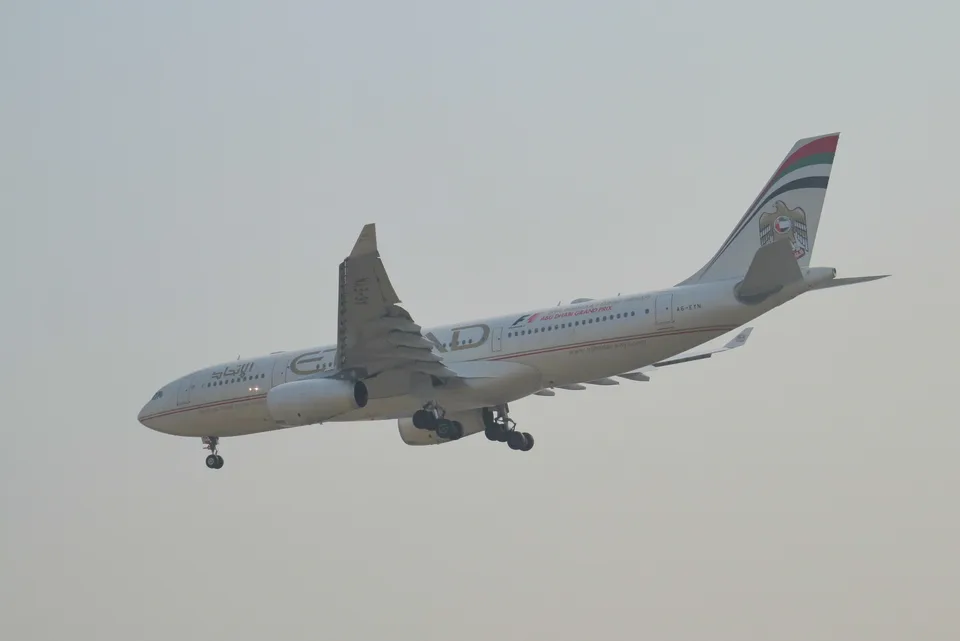 Etihad Airways Airbus A330 A6-EYN at Beijing Capital Airport in April 2014.