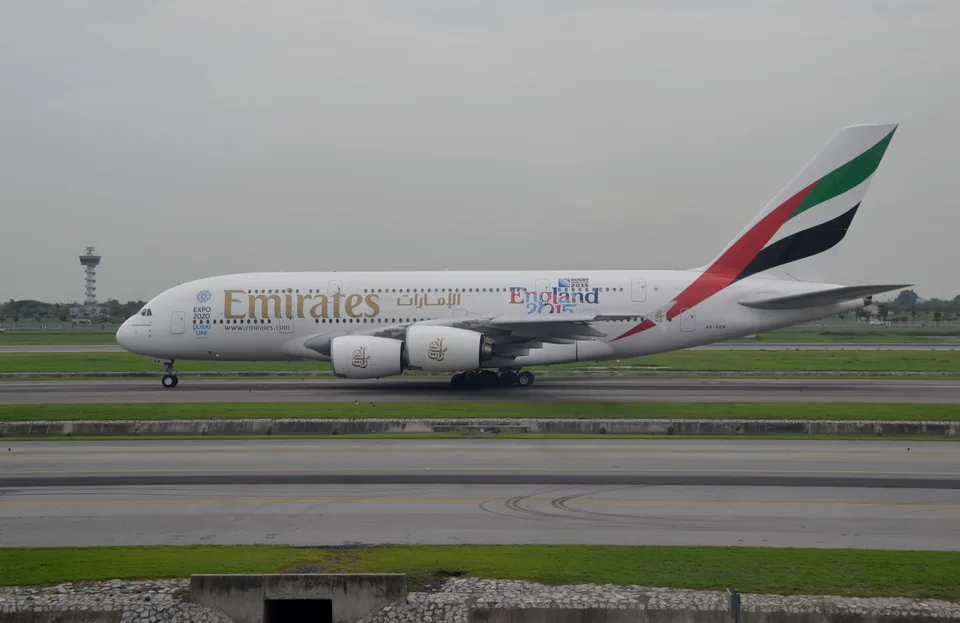 Emirates Airbus A380 A6-EEN on the ground at Bangkok
