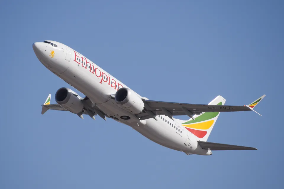 Ethiopian Airlines Boeing 737 MAX ET-AVJ taking off from Tel Aviv before the accident.