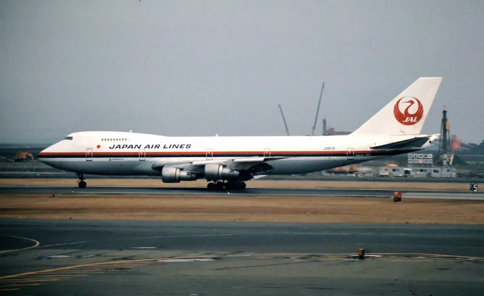 Japan Air Lines Boeing 747 JA8119 on the ground.