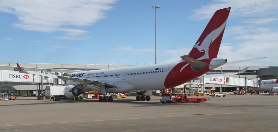 Qantas Airbus A330-303 VH-QPA parked at Brisbane